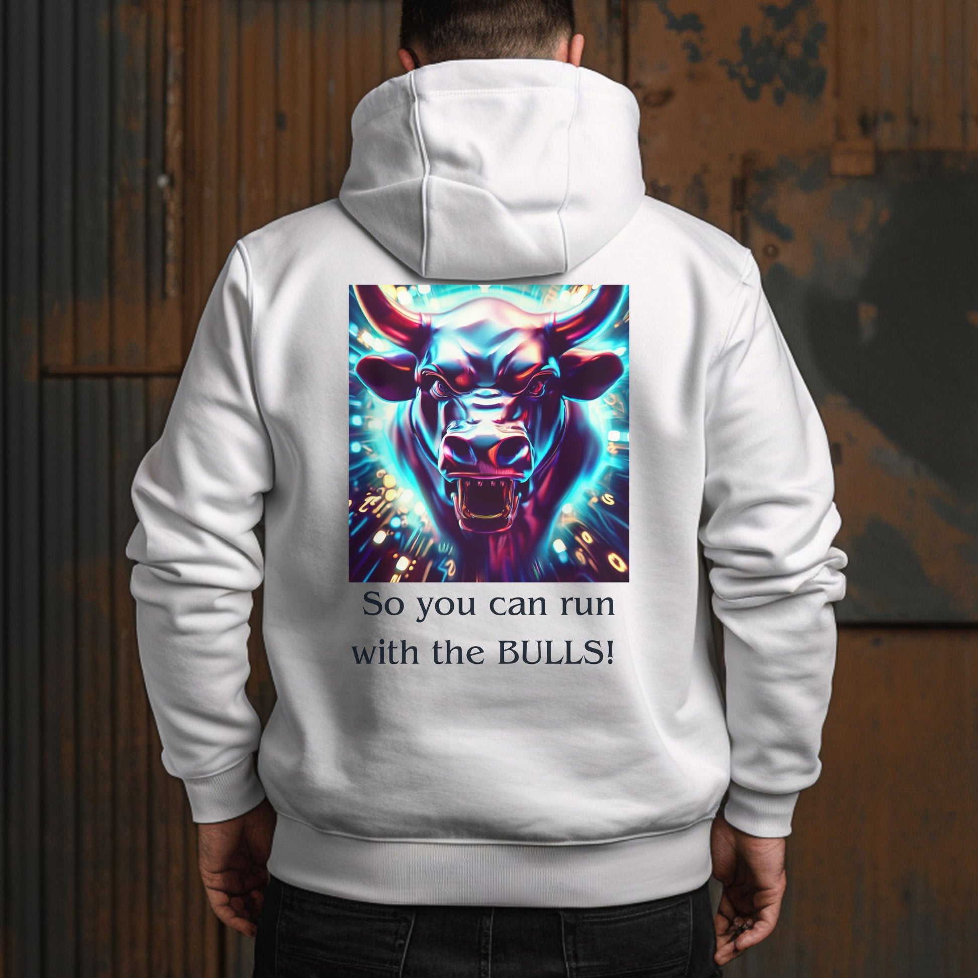 Build-in-a-Bear, so you can run with the Bulls - White Light Weight Hoodie - Back