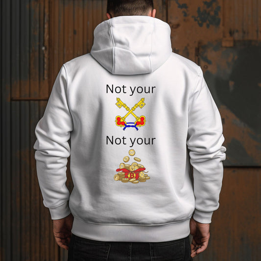 Not Your Keys, Not Your Crypto - White Light Weight Hoodie - Back