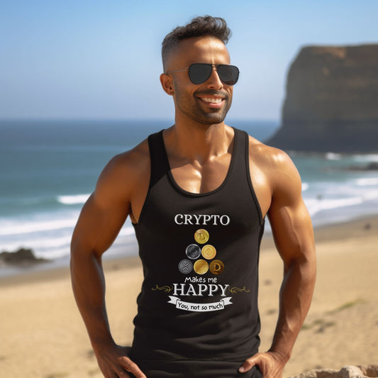 Crypto Makes Me Happy. You, not so much - Black Crypto Tank Top