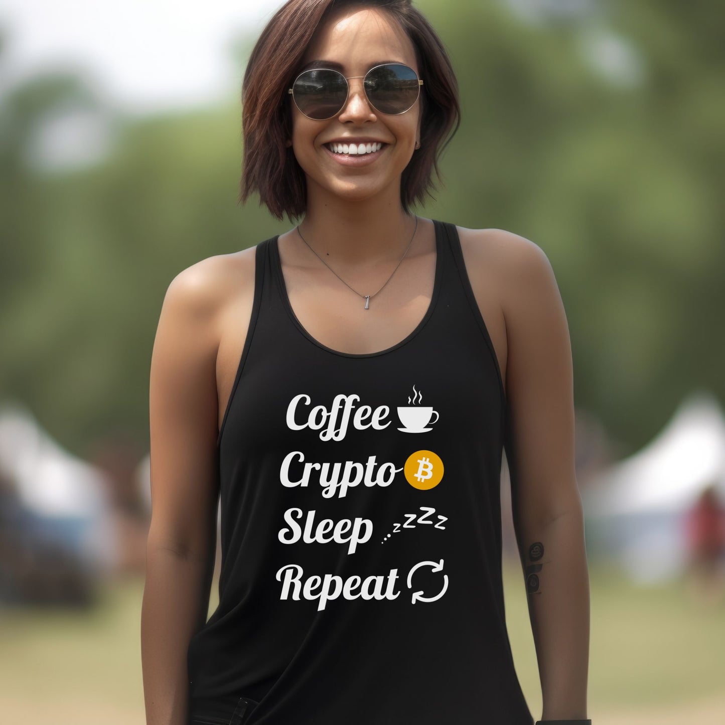 Coffee, Crypto, Sleep, Repeat - Bitcoin - Tank Top