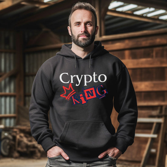 Crypto King - Punk/Graffiti - Black Light Weight Hoodie