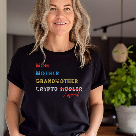 Mom, Grandmother, Crypto Legend - Short Sleeve Crypto Shirt