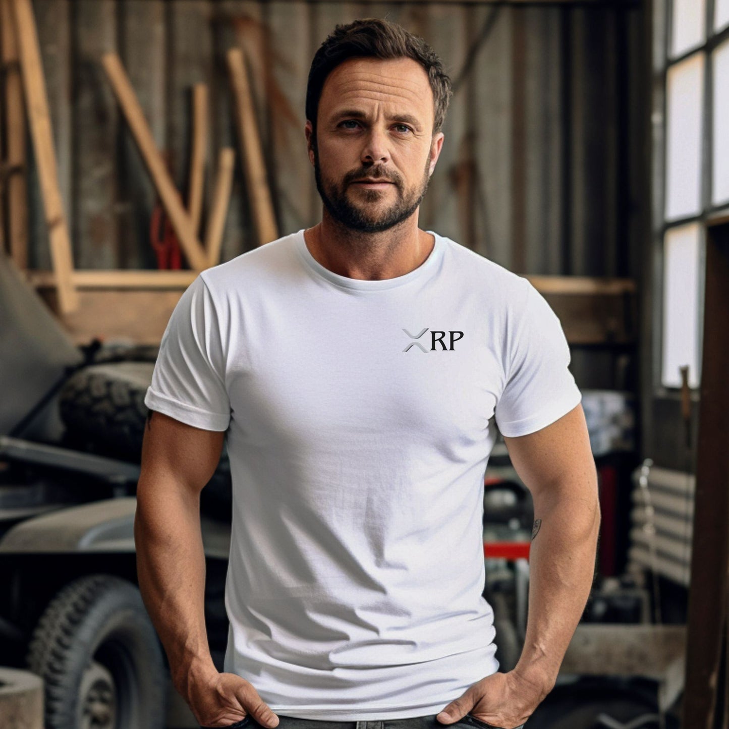 XRP Ripple - Every tidal wave Starts as a Ripple - White Short Sleeve Shirt - Front