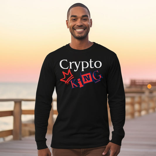 Crypto King - Punk/Graffiti - Black Long Sleeve Crypto Shirt