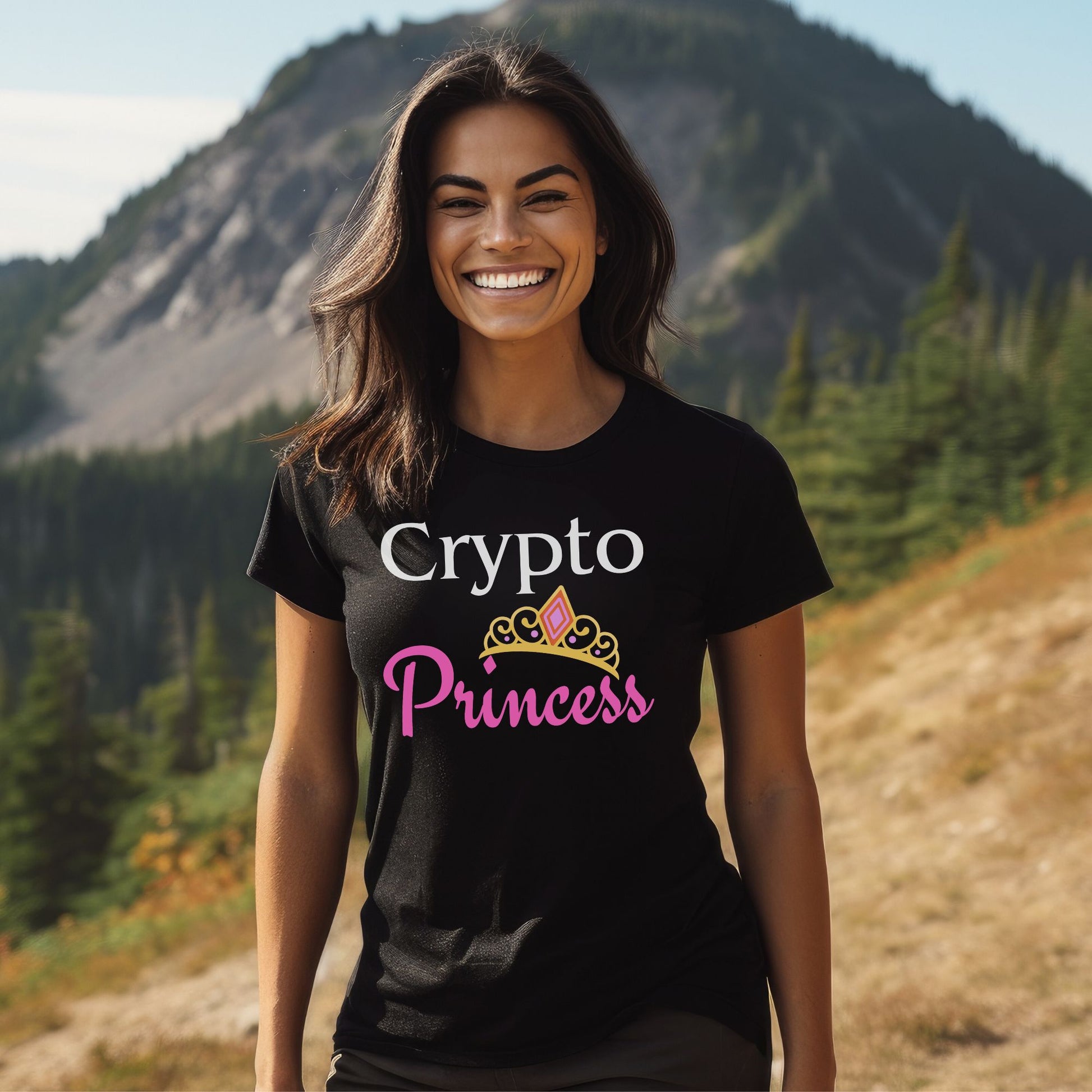 Crypto Princess - Classic - Black Short Sleeve Crypto Shirt