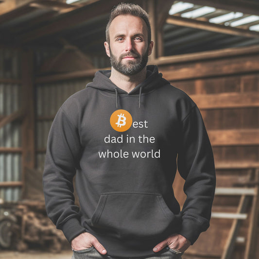 Bitcoin Best Dad in the whole world black Hoodie - fathers day gift