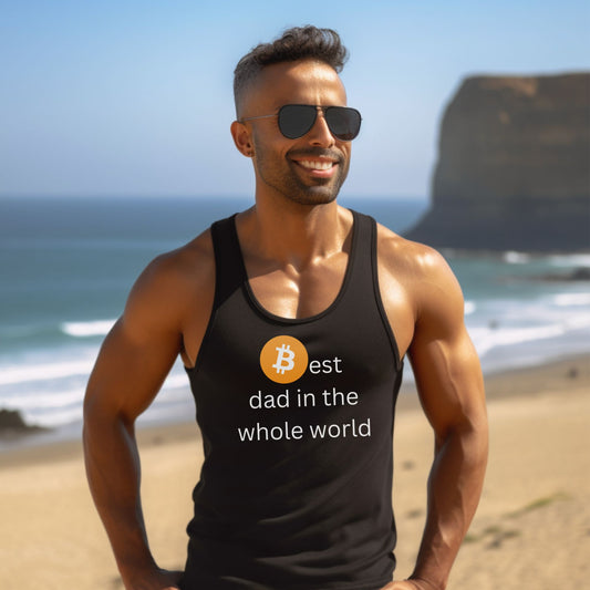 Bitcoin Best Dad in the whole world black Tank Top, Fathers Day gift