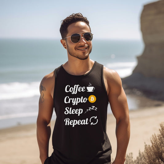 Coffee, Crypto, Sleep, Repeat - Bitcoin - Tank Top