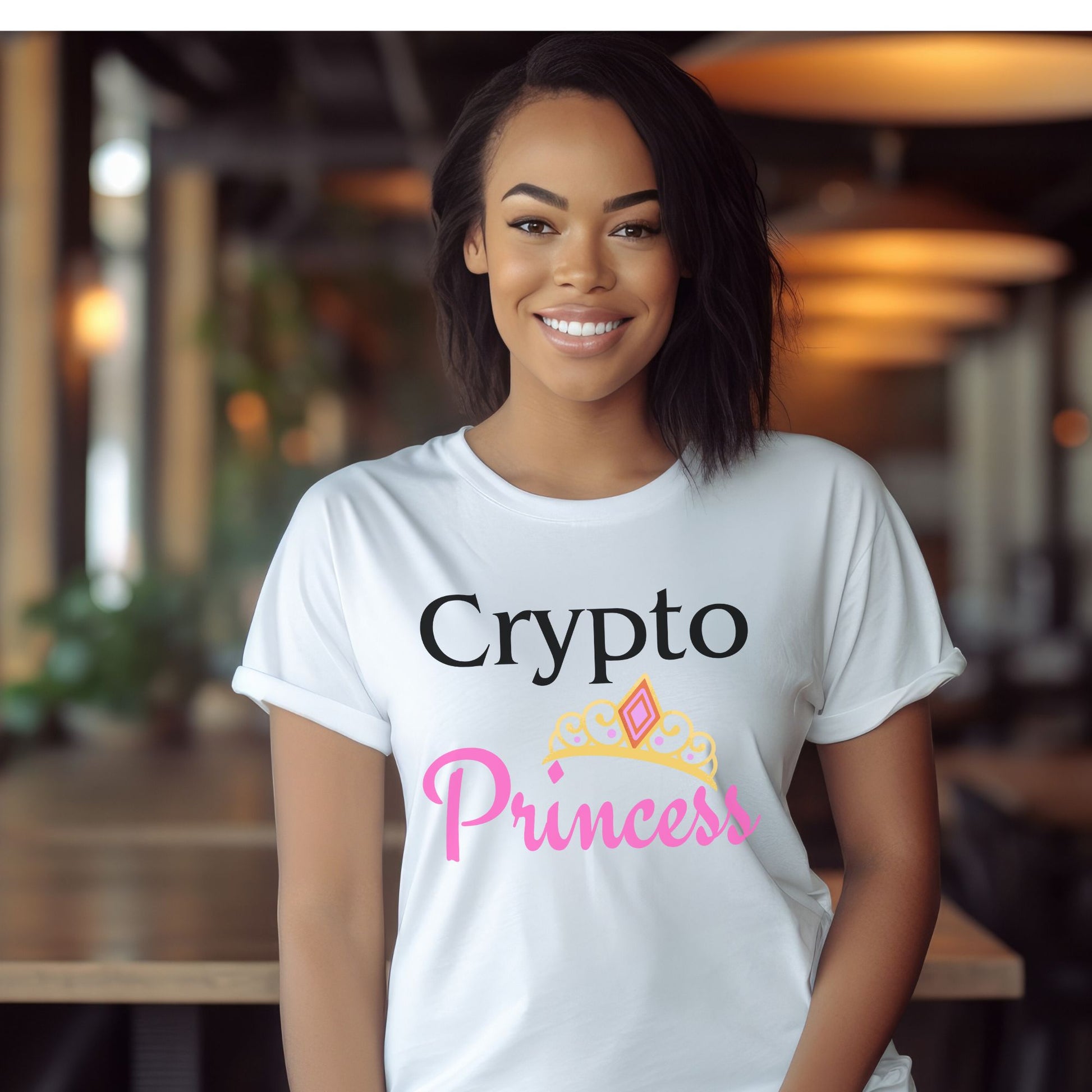 Crypto Princess - Classic - White Short Sleeve Crypto Shirt