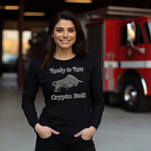 Crypto Bull Gray - Long Sleeve Crypto Shirt