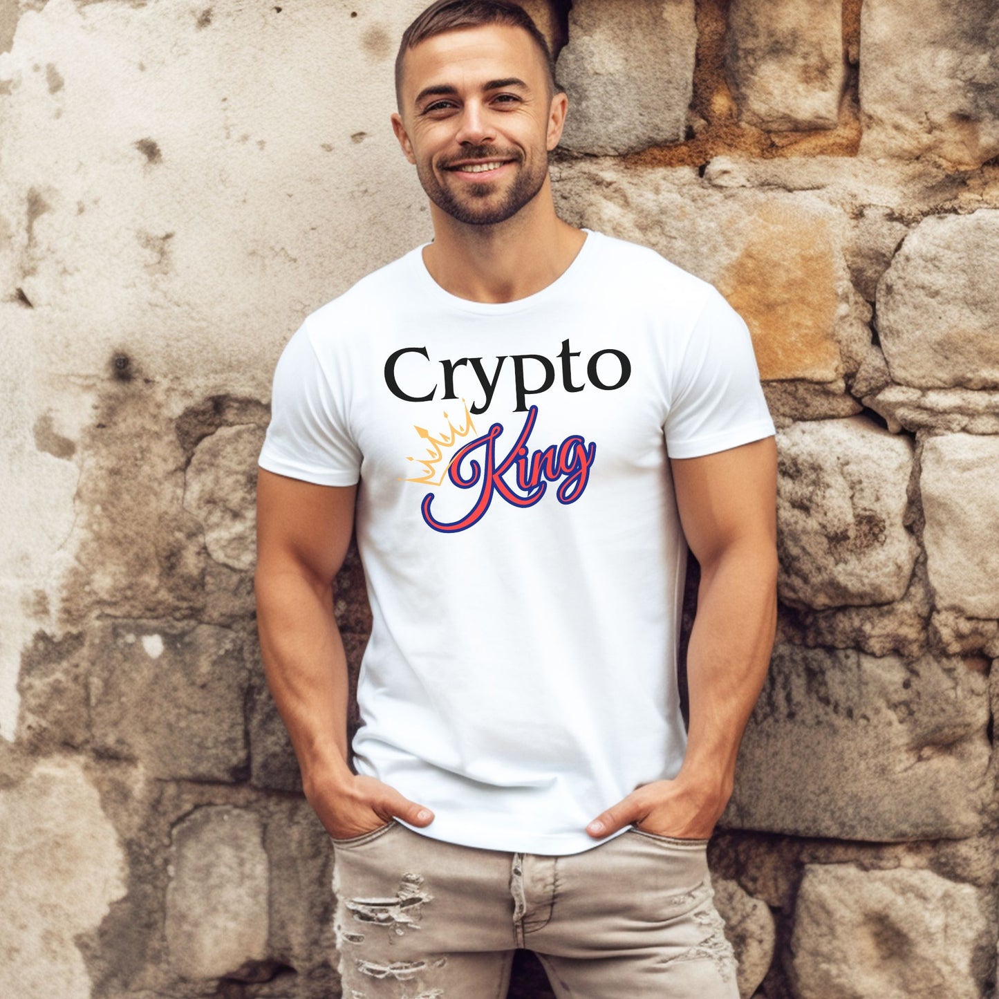 Crypto King - Classic - White Short Sleeve Crypto Shirt