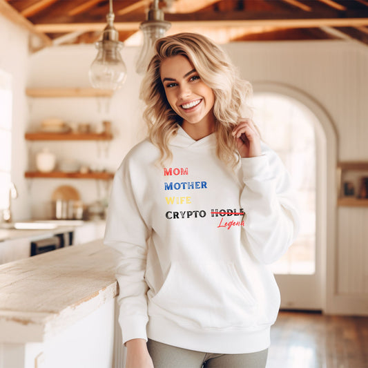 Mom, Wife, Crypto Legend - Light Weight Crypto Hoodie