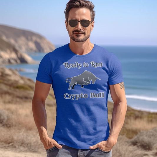 Crypto Bulls Gray - Short Sleeve Crypto Shirt