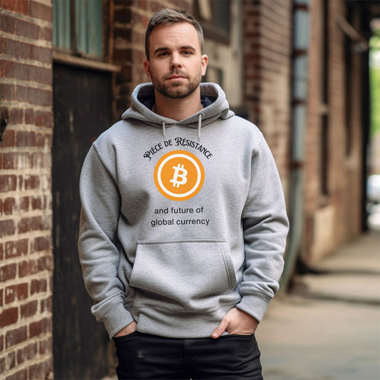 Pièce de Résistance - Bitcoin - Gray Light Weight Hoodie