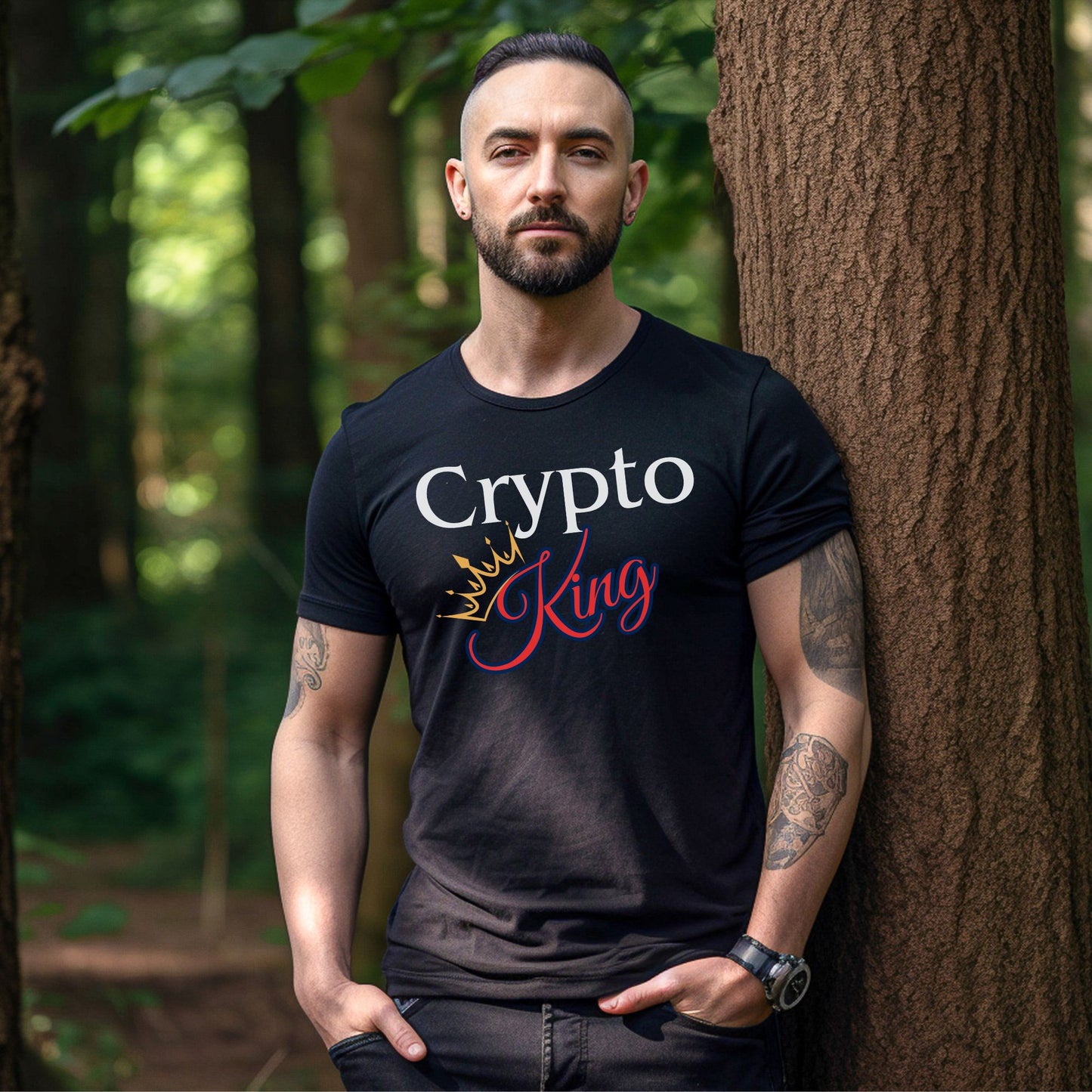 Crypto King - Classic - Black Short Sleeve Crypto Shirt