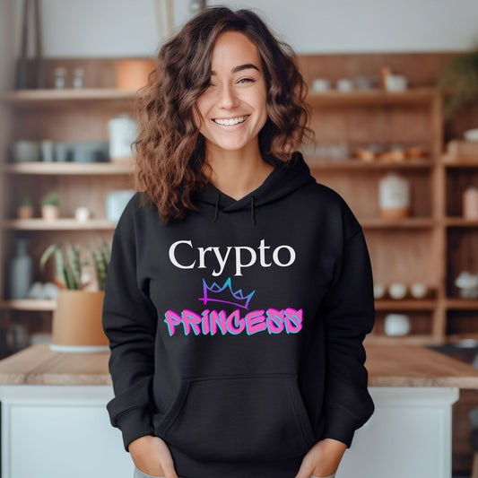 Crypto Princess - Punk/Graffiti - Black Light Weight Hoodie