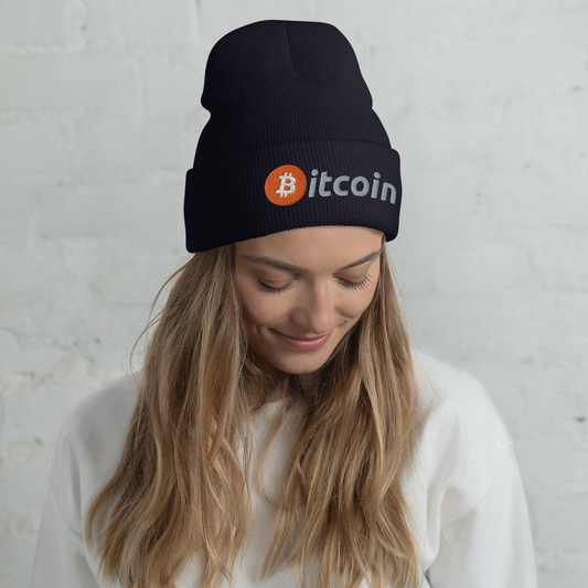 Bitcoin w/ Logo - Cuffed Beanie