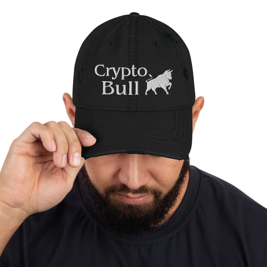 Crypto Bull - Distressed Dad Hat - One Size Fits Most